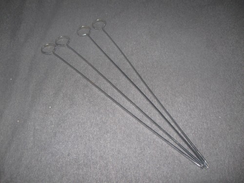 Vintage Set of Two (4) Androck Skewers 15" Stainless Steel Shish Kebab Skewers