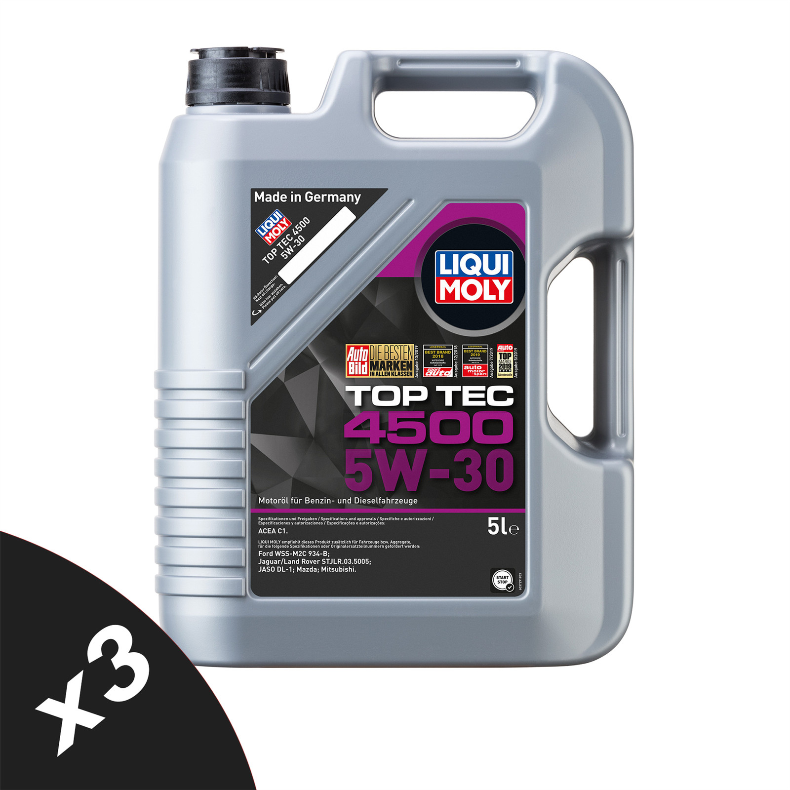 5w30 Fully Synthetic Engine Oil ACEA C1 STJLR.03.5005 TopTec 4500 3x5L