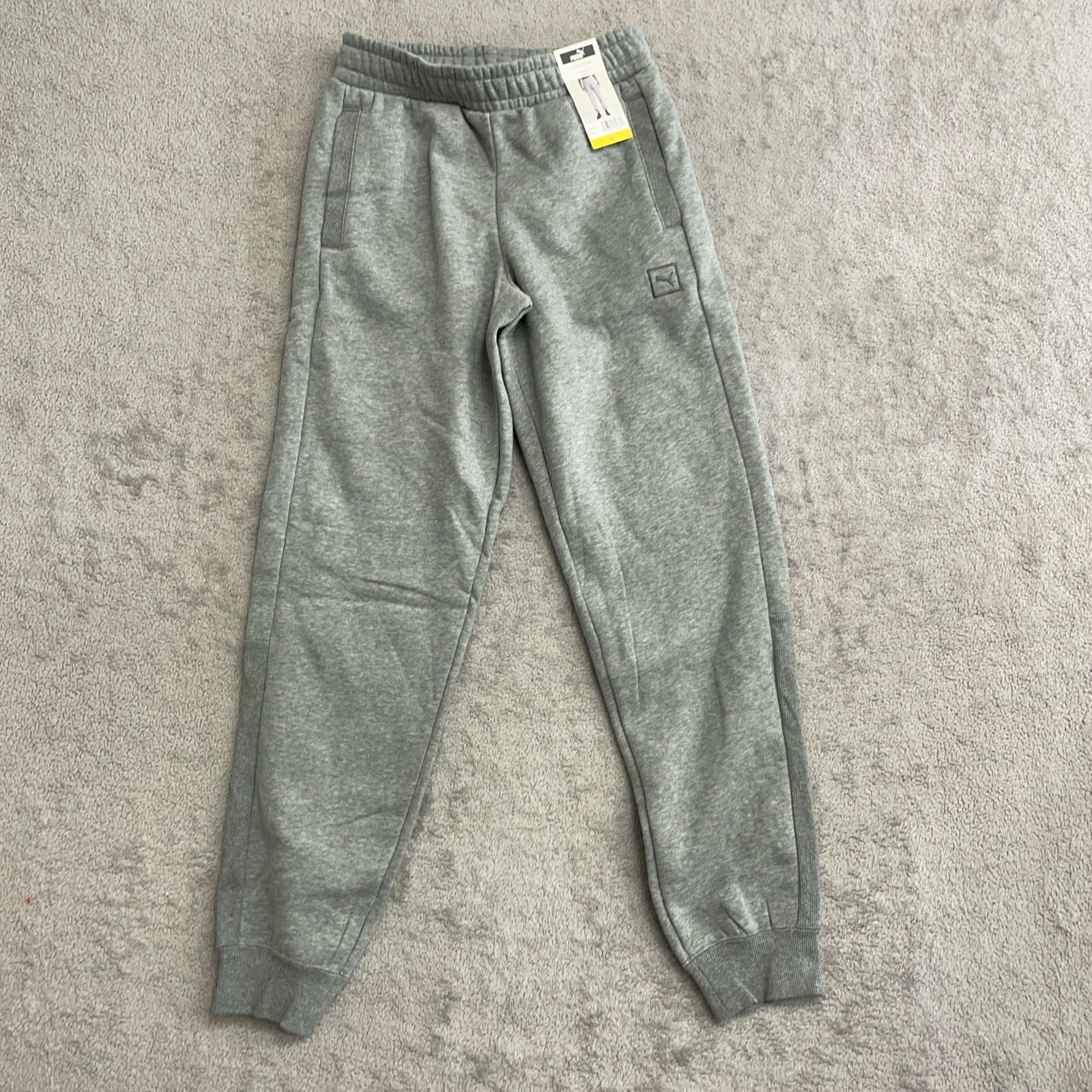 NEW Puma Men's S Fleece Jogger Sweatpants Gray Cotton Blend G1611 thumbnail 5