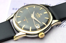 14K/SS Omega Constellation Original GILT Black Cross hair PIE-PAN Dial.SERV ICED 5