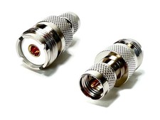 RF Coax Adapter Mini UHF Male Plug to UHF SO239 Female Jack 2pcs Pack
