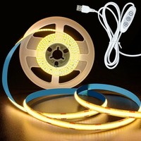 5V USB COB LED Streifen Licht Warmweiß 3000K 320Leds/M 8Mm Breite Dimmbar