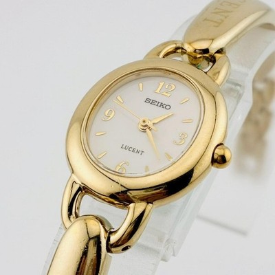 Seiko Lucent Dress Watch Womens Quartz Gold Rare Japan Made wrist 16cm