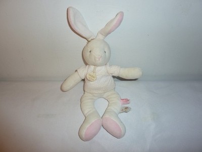 Doudou et Compagnie Poudre D'Etoile Pink White Bunny Rabbit Lovey 10'' Polka Dot