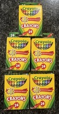 Lot of 5: Crayola Classic Color Pack Crayons, 24 Colors/Box - New, Returned Item