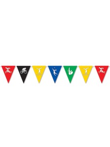 Summer Sports Multi Colored Pennant Flag Banner Decoration