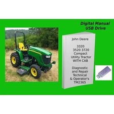 John Deere 3320 3520 3720 Series W/ Cab Compact Utility Tractor Technical Manual