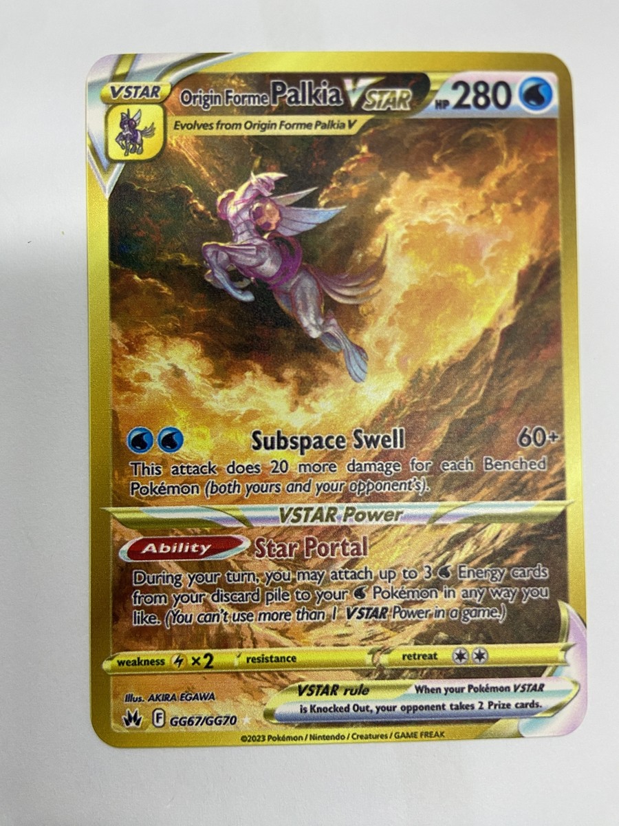 Gold Metal HP280 Origin Forme Palkia VSTAR Pokémon Card