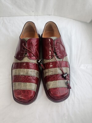 MAURI ALLIGATOR LACE UPS FOR MEN Mauri Black and Gold Alligator Dress Shoes | Men main image 3