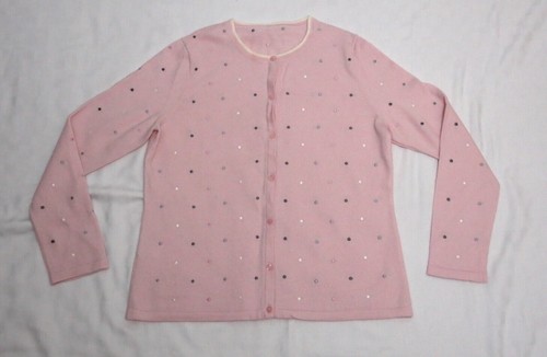 Merino Wool Pink Spotty Cardigan UK 8 