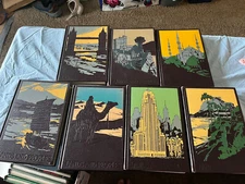 LANDS AND PEOPLES World in Color Encyclopedia 7 Volume Set 1956 Grolier Society