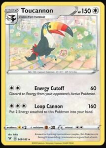 Toucannon 145/185 SWSH Vivid Voltage Rare Pokemon Card MINT