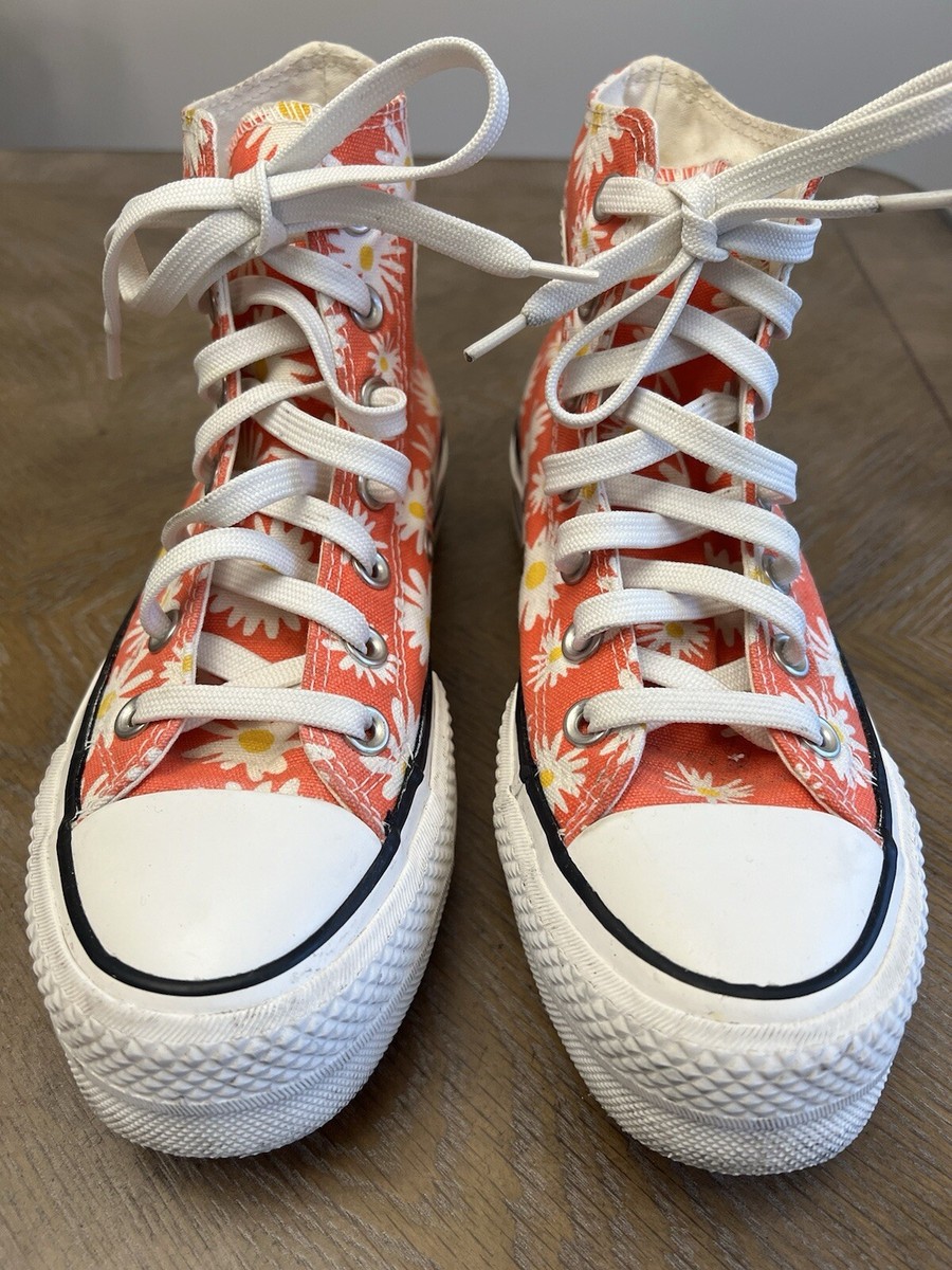 Rare Orange Daisy Converse Chuck Taylor All Star Platform High