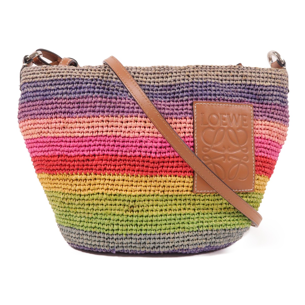 LOEWE SHW Paulas lbiza Shoulder Bag Raffia Rainbow | eBay