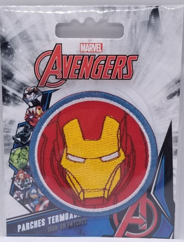Disney Marvel Avengers Iron-On Patch: Iron Man Head Circle New Free Ship - Picture 4 of 11