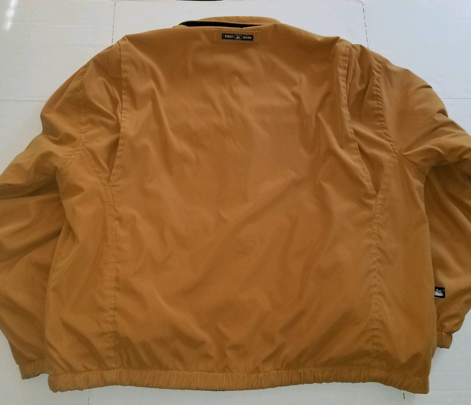 Vintage Mens First Down Coat Jacket Brown Green Fleece Size XXL Reversible image 3