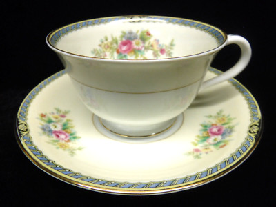 Noritake Grandmillenial TEA CUP & SAUCER porcelain Floral design, Occupied Japan