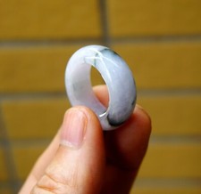 20.3MM Certified Natural Grade A Blue Green Float Flowers Jade jadeite Ring