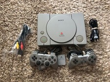 Sony PlayStation 1 Game Console - Gray w/ 2 OEM Controllers, Memory Card Tested