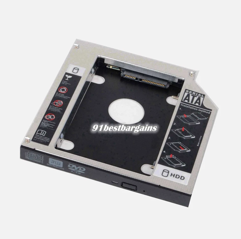 12.7mm SATA 2nd Hard Drive HDD SSD Caddy for HP Pavilion DV3 DV4 DV5 DV6 DV7 DV8 - Image 3 of 4