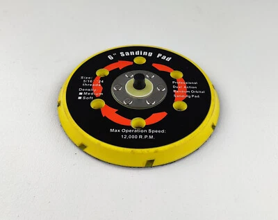 New 6" 150mm Dual Action Hook Loop DA Orbital Sander Backing Pad with 5/16"