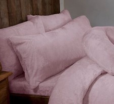 Blush Teddy Fleece Fur Body Bolster Long Pillowcase, Thermal, Nursing Pregnancy