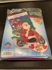 Design Works kit Scooter Santa Motor Bike Christmas Felt Stocking 18 Kit 5239