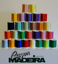 Rayon Madeira Embroidery Thread, No. 40, 100 Viscose Filament, 1000 M, 1100 yds