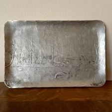 QUAKER STATE MOTOR OIL Vintage Thick Aluminum Serving Tray WENDELL AUGUST FORGE