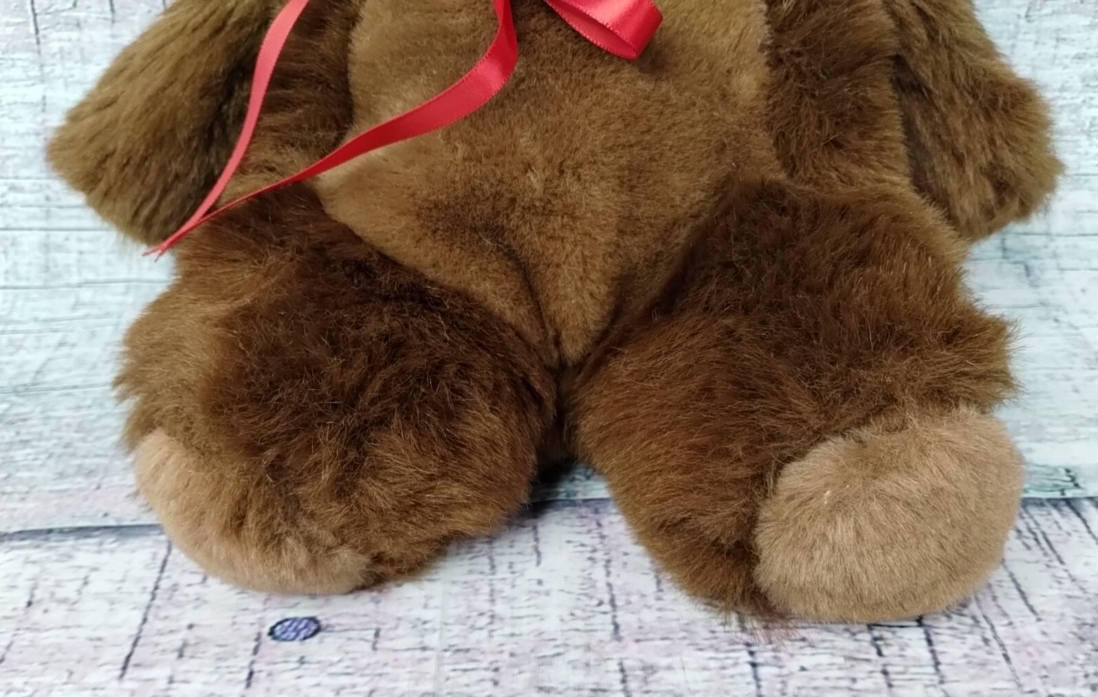 Kamar Sitting Brown Teddy Bear 11" Plush Stuffed Animal W/Ribbon Vintage Toy