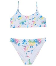 Roxy L112401 Girls Bright White Good Romance Bralette Bikini Swim Set Size 10
