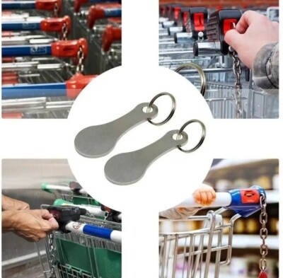 Trolley Münze Schlüsselanhänger abnehmbar Supermarkt £1 Pfund Einkaufswagen Medaille Halter