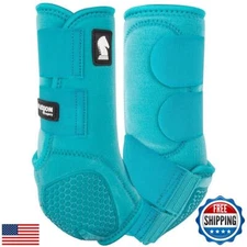 Classic Equine Flexion by Legacy2 Support Boots, Front (Aqua, Medium)