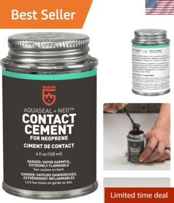 Aquaseal NEO Neoprene Contact Cement - Fast-Drying Waterproof Adhesive, 4 Fl Oz