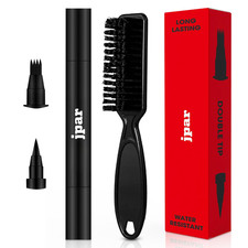 Black Beard Pencil Filler for Men - Waterproof Beard Pen Kit with Brush - Dual T