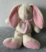 Baby Russ Berrie Collectible Soft Plush Bunny Pink White w/ Rattle 10" Rare HTF