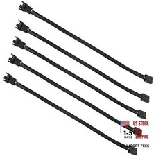 5PCS 4-Pin PWM Fan Splitter Cable Sleeved Braided Adapter Computer PC 10in/25cm