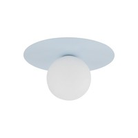 Deckenlampe Kinderzimmer Glas Metall G9 Rund Ø 25 Cm Hellblau Weiß Kugel Lampe