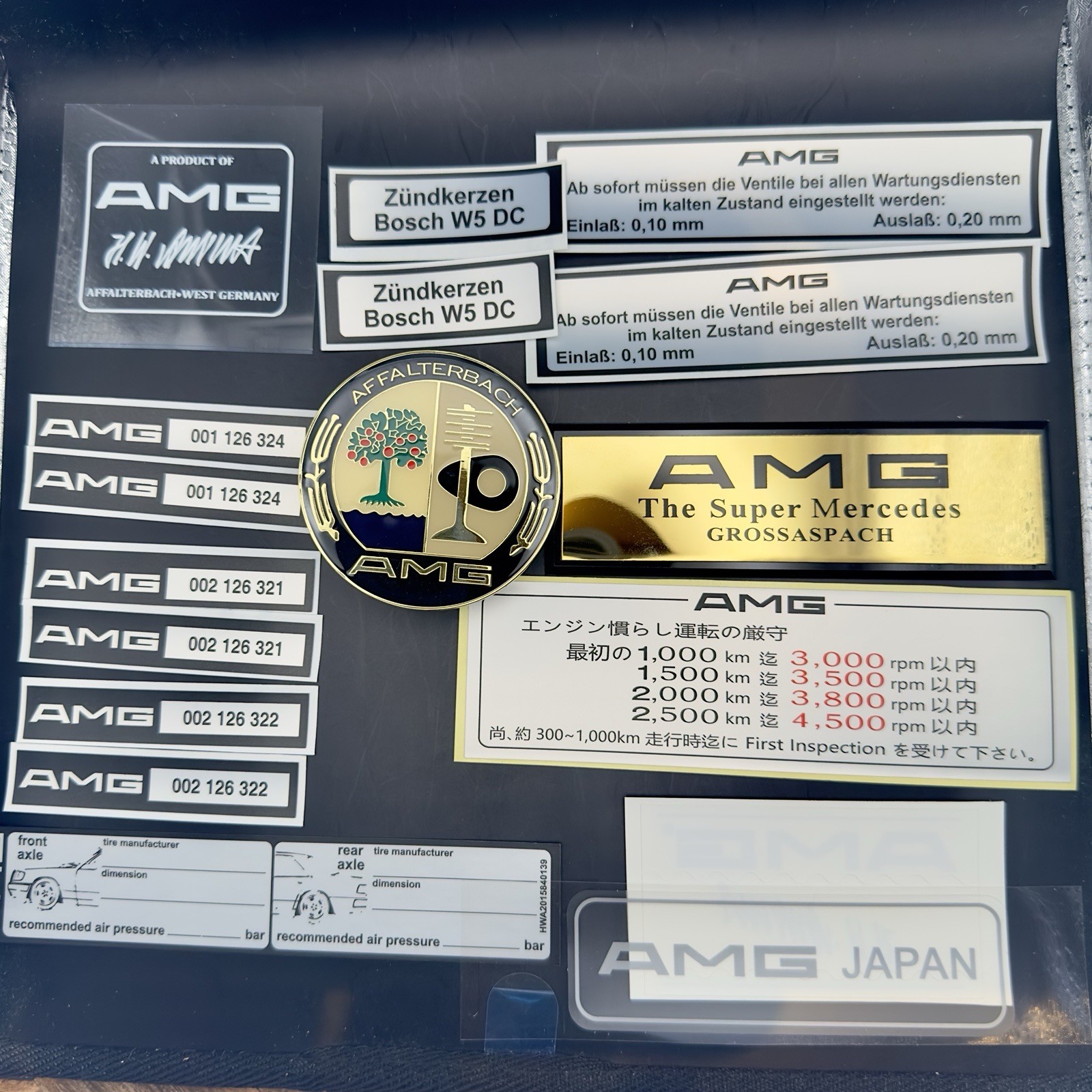Pre-Merger AMG Japan W126 C126 W124 R107 Sticker & Emblem Bundle