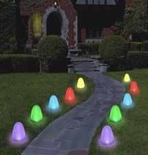 10-Pack 8" LED Gumdrop Christmas Pathway Lights - Sugar Coated Decor
