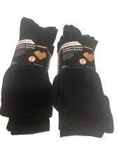 6 Pk. Diabetic Copper-Treated Comfort Unisex Crew Socks Size L/XL Black 6 .Pairs