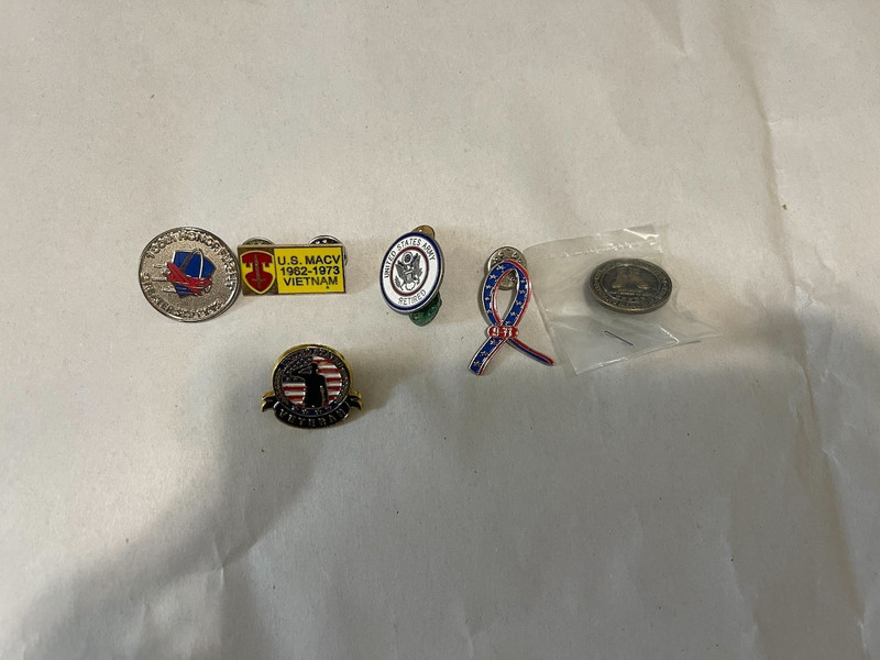 United States Army Retired War Veteran Vietnam Various Lapel Pins Lot of 6
