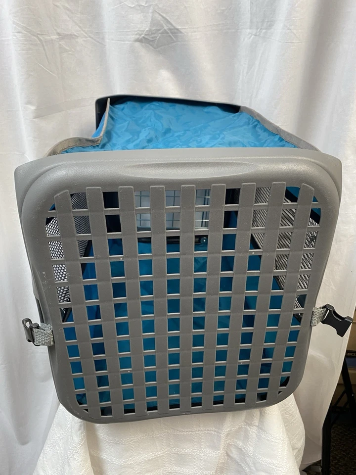 Porta mascotas plegable suave gris/azul - gatos o perros - fácil almacenamiento Foto 4 de 4