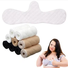 9 Pcs Cotton Bra Liners 3 Layer Reusable Under Breast Sweat Absorber Pads for...