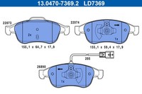 Bremsscheiben-BremsbeläGe-Kit ATE 13.0470-7369.2 MERCEDES-BENZ 420 420 47 00