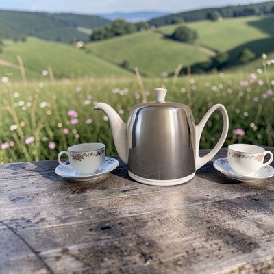 Salam Tea Pot Guy Degrenne French Porcelain Teapot Stainless Insulated no infuse