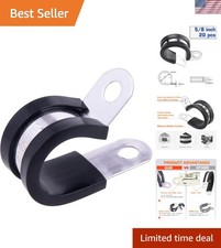 Durable Rubber Insulated Stainless Steel Cable Clamps 5/8 Inch - 20 Pieces