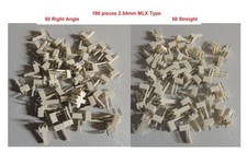 100 pcs 2pks of 50 1 pk of Right Angle 1 pk Streight 2 pin Male MLX 2.54 mm