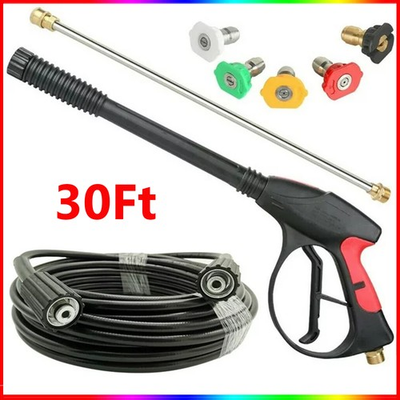 #ad High Pressure 4000PSI Car Power Washer Gun Spray Wand Lance Nozzle and Hose Kit $35.99