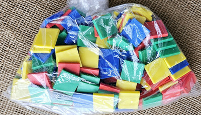 Hand 2 Mind ETA Square 1'' Plastic Shapes Math Manipulatives 191pc Multicolor